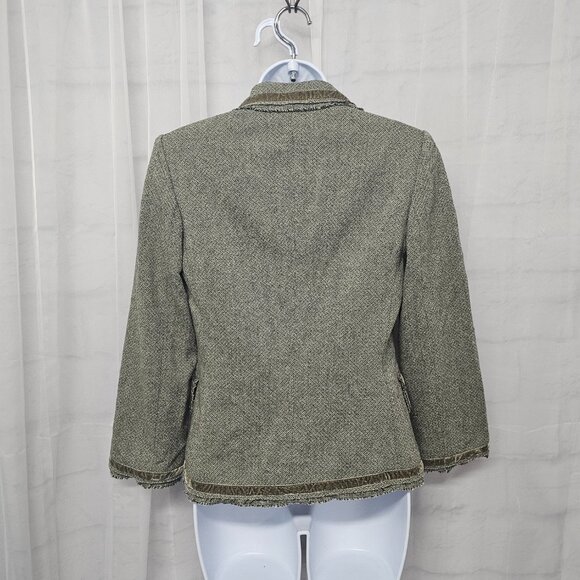 Vintage Banana Republic Blazer Y2K Green Twee Velvet Office Wool 4 - Picture 6 of 11